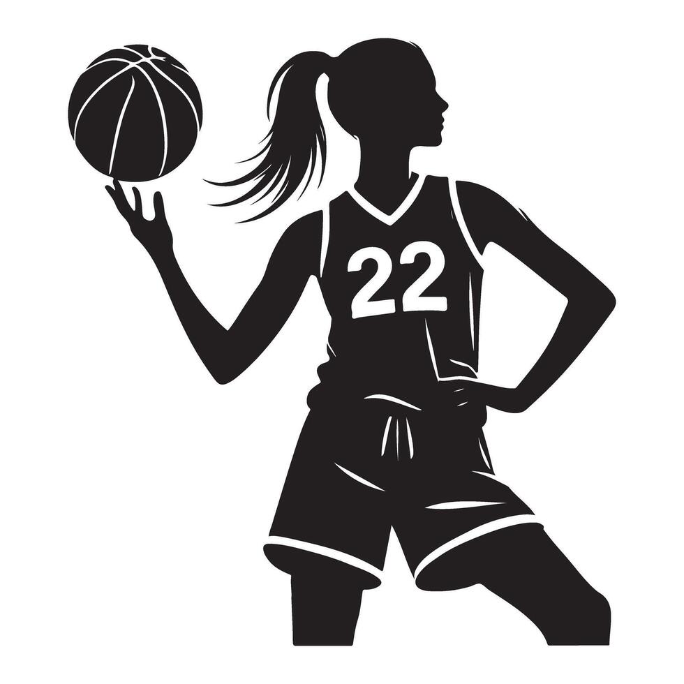 Silhouette of a Female Basketball Player vector