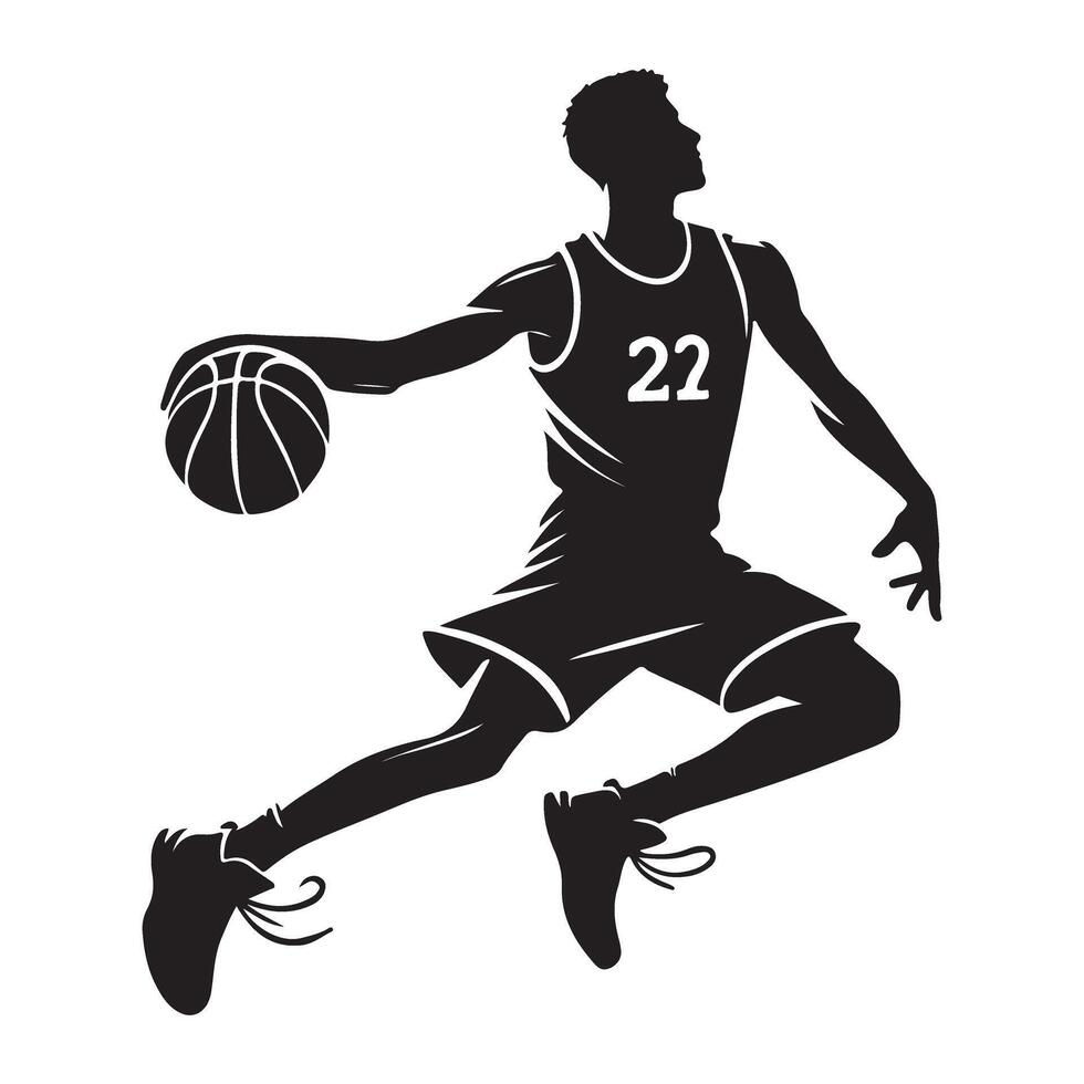 Dynamic Silhouette of a Basketball Player vector