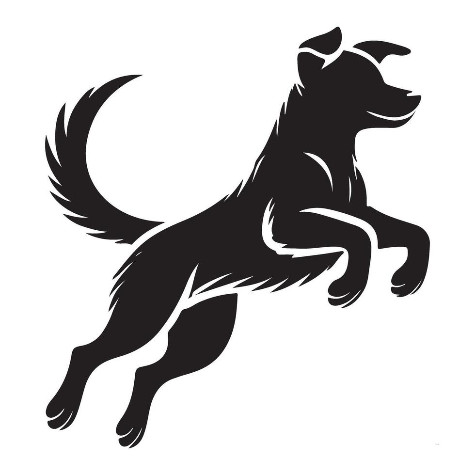 Jumping Dog Silhouette Illustration vector
