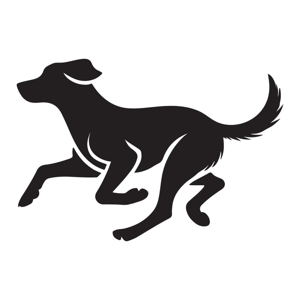 Running Dog Silhouette Illustration vector