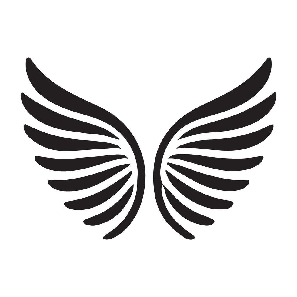 Pair of Wings Silhouette Illustration vector