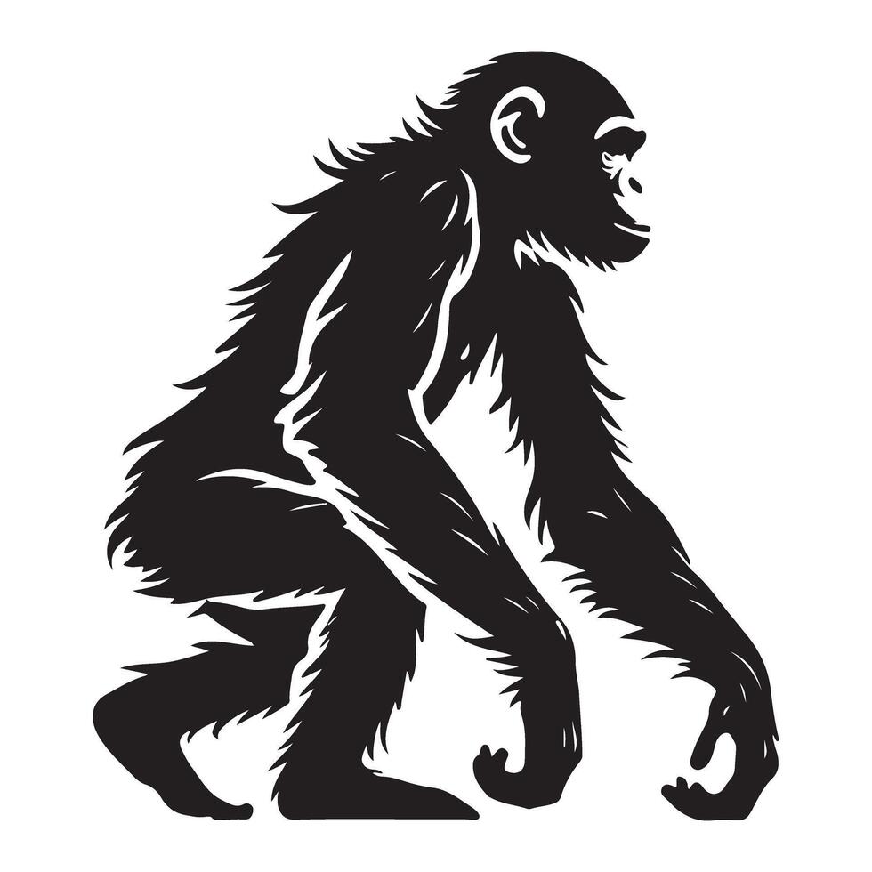 Chimpanzee Silhouette Illustration Graphic Art vector