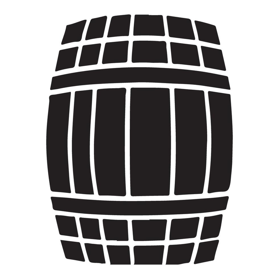 Wooden Barrel Silhouette Illustration Graphic vector