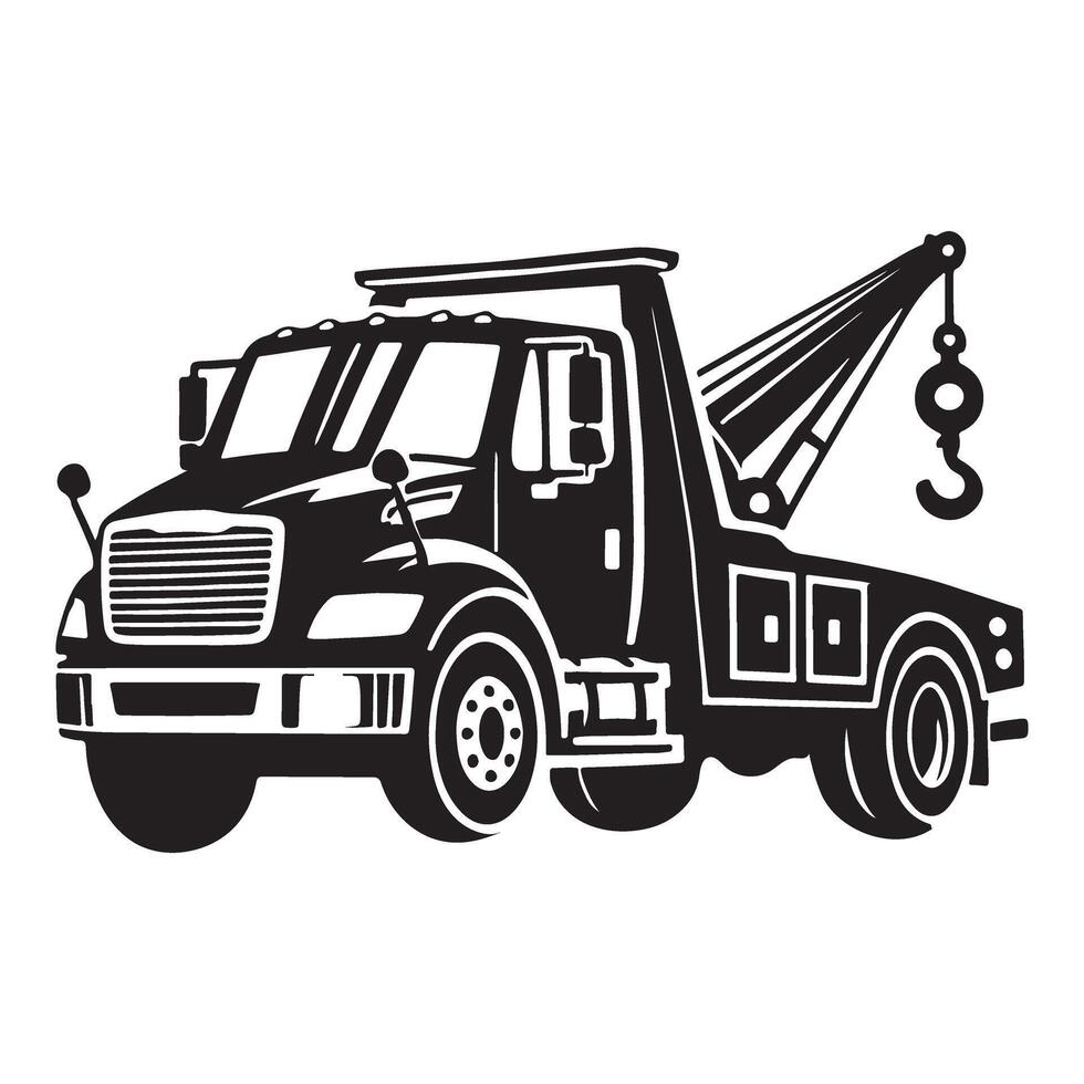 Tow Truck Silhouette Illustration Graphic Design vector