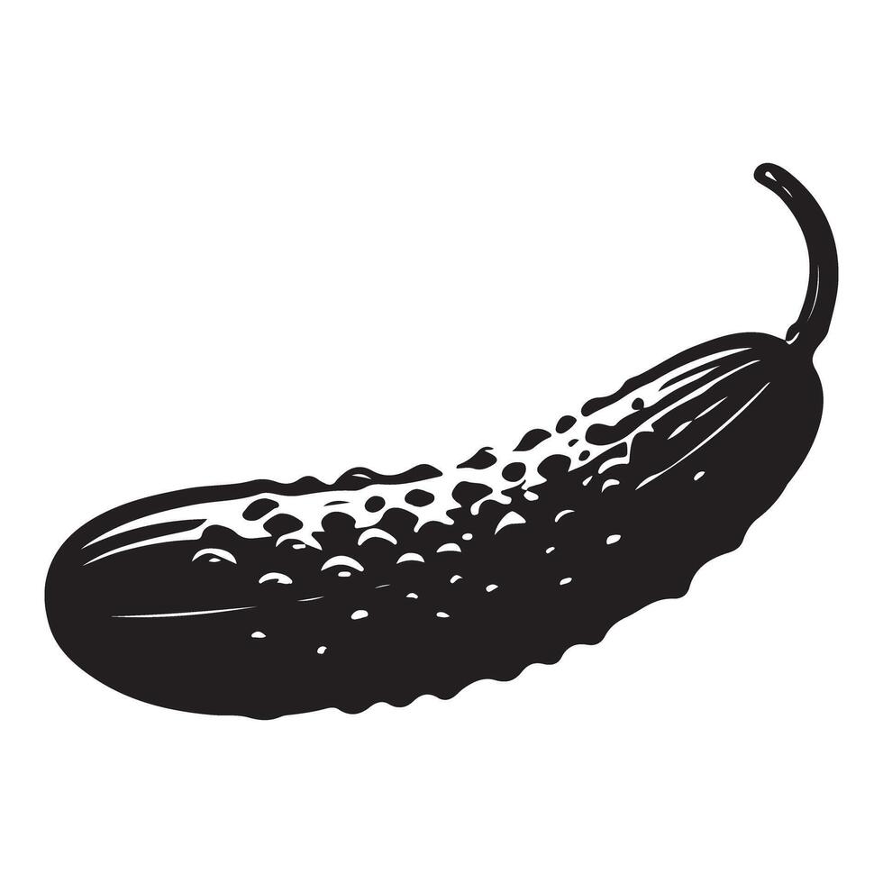 Detailed Cucumber Silhouette Illustration vector