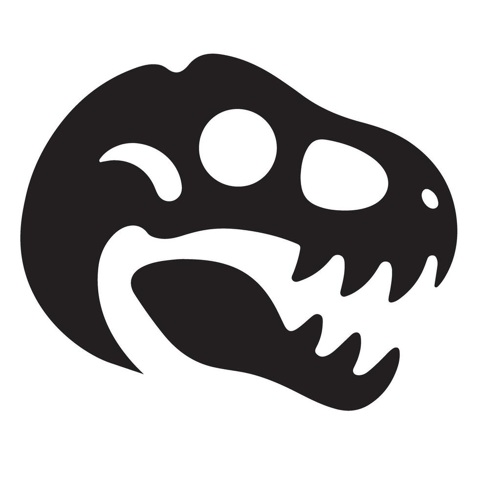 Dinosaur Skull Silhouette Illustration vector