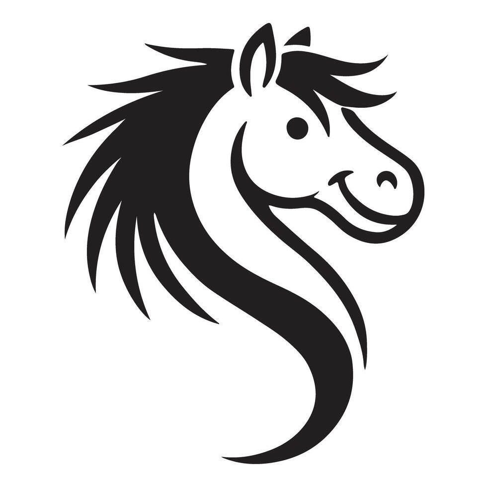 Stylish Horse Head Silhouette Design vector