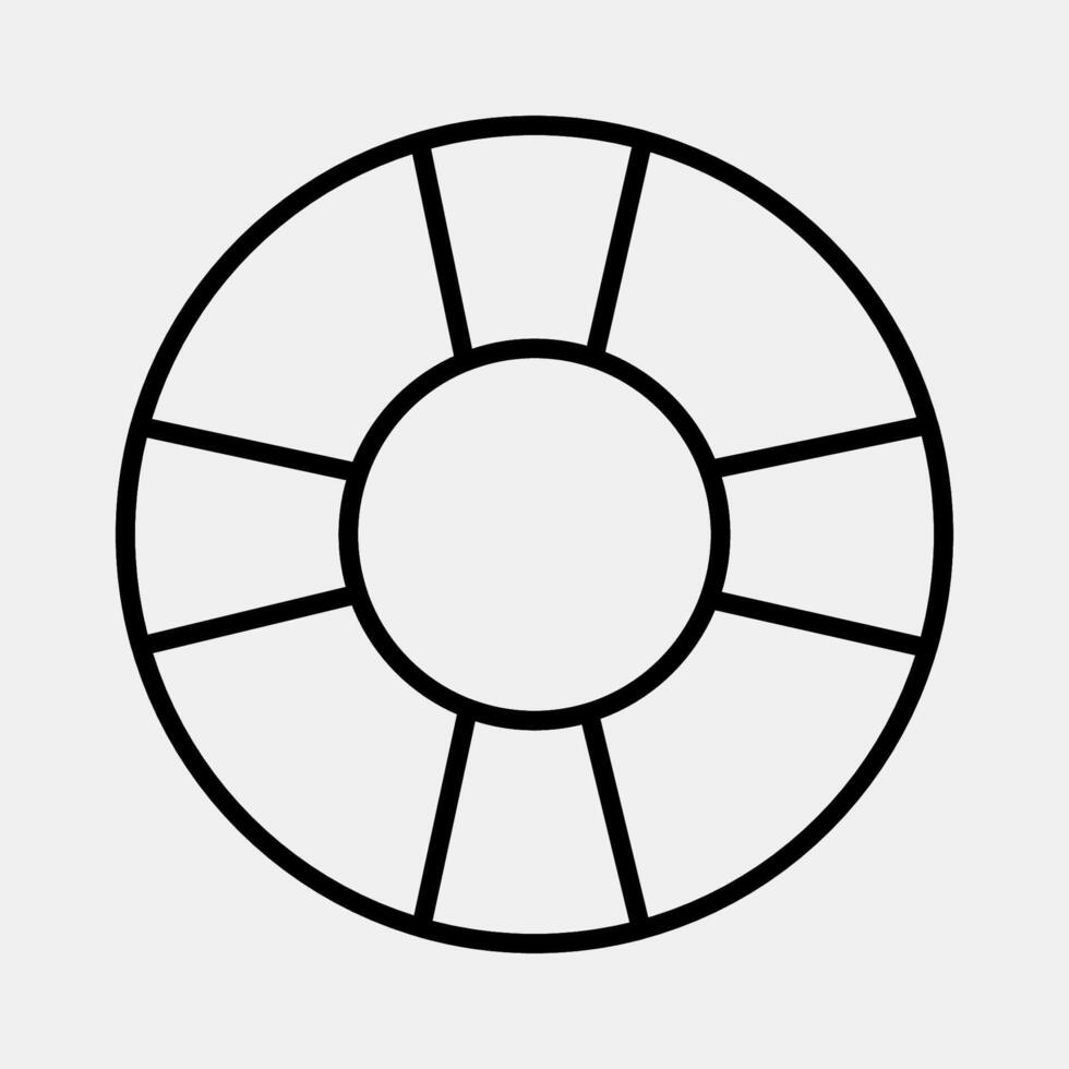 Icon floating tire. Traditional tattoo elements. Icon in line style. vector