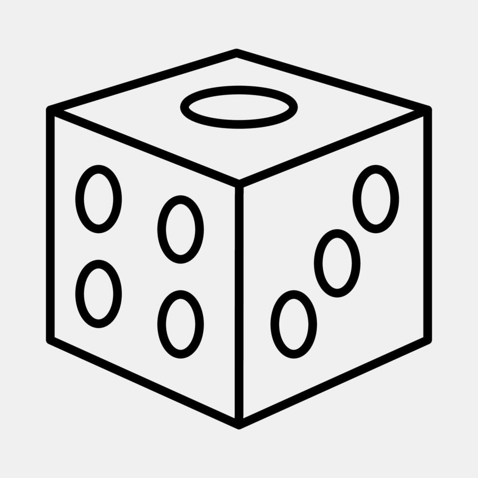 Icon dice. Traditional tattoo elements. Icon in line style. vector