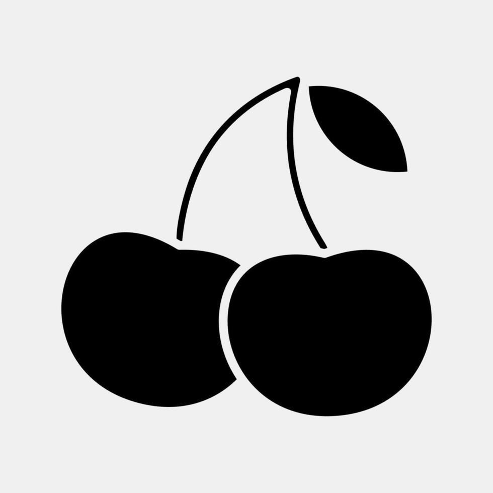 Icon cherry. Traditional tattoo elements. Icon in glyph style. vector
