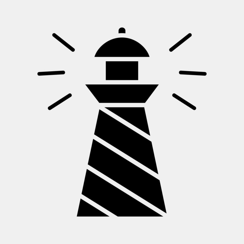 Icon lighthouse. Traditional tattoo elements. Icon in glyph style. vector