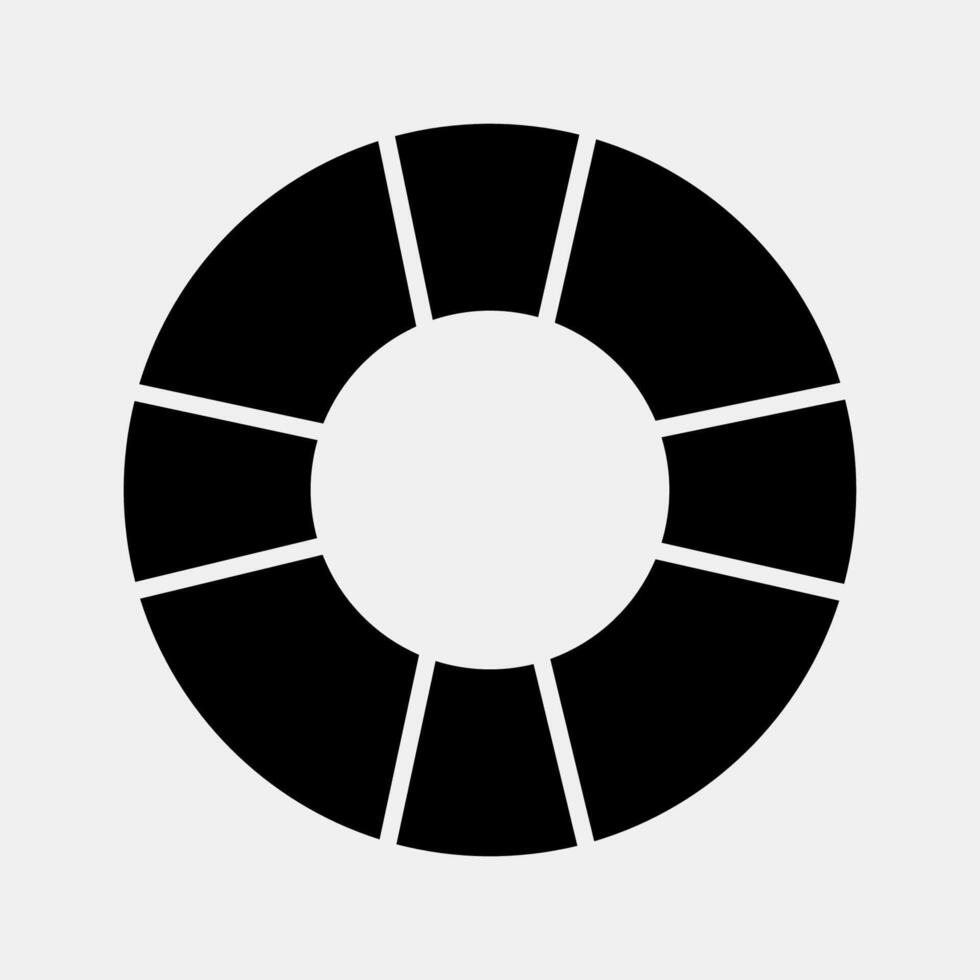 Icon floating tire. Traditional tattoo elements. Icon in line style vector
