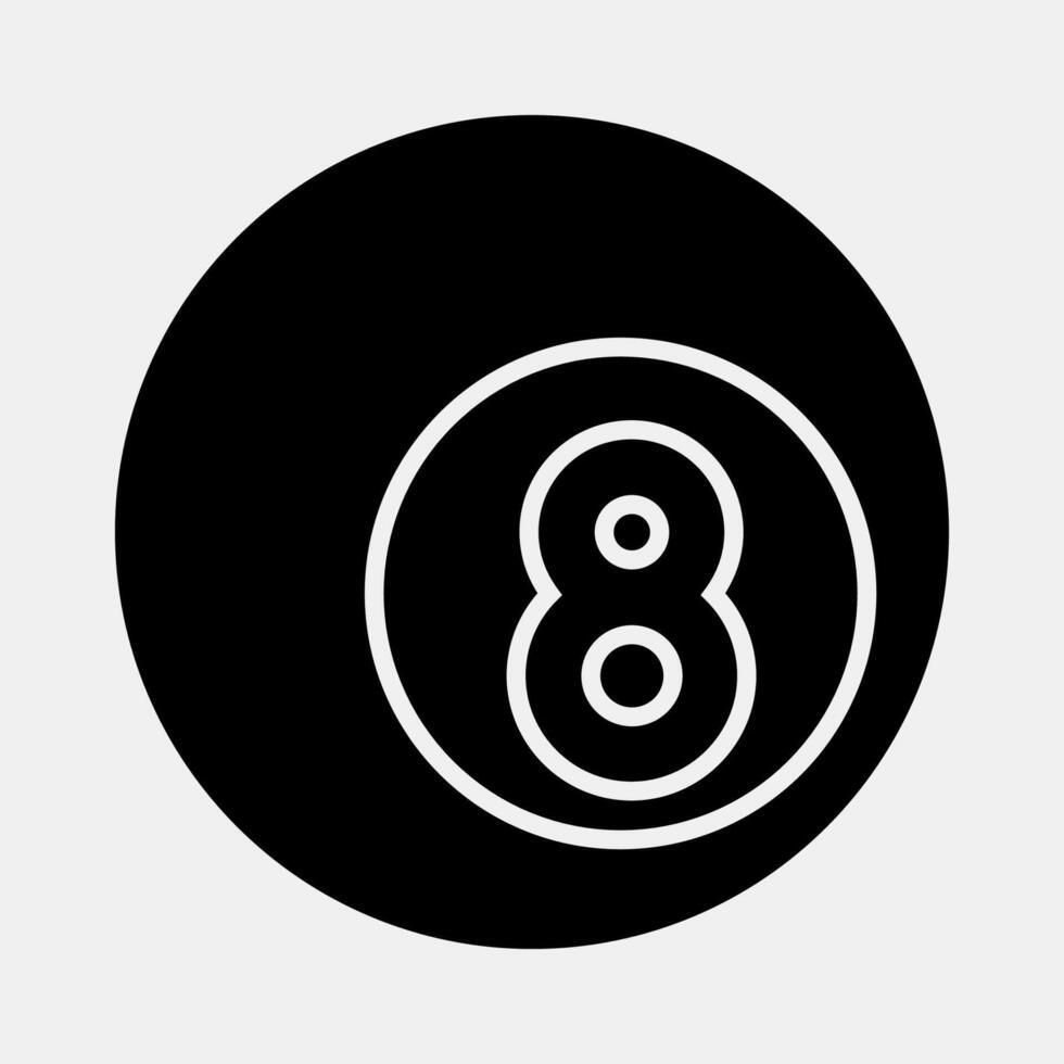 Icon eight ball pool. Traditional tattoo elements. Icon in glyph style. vector