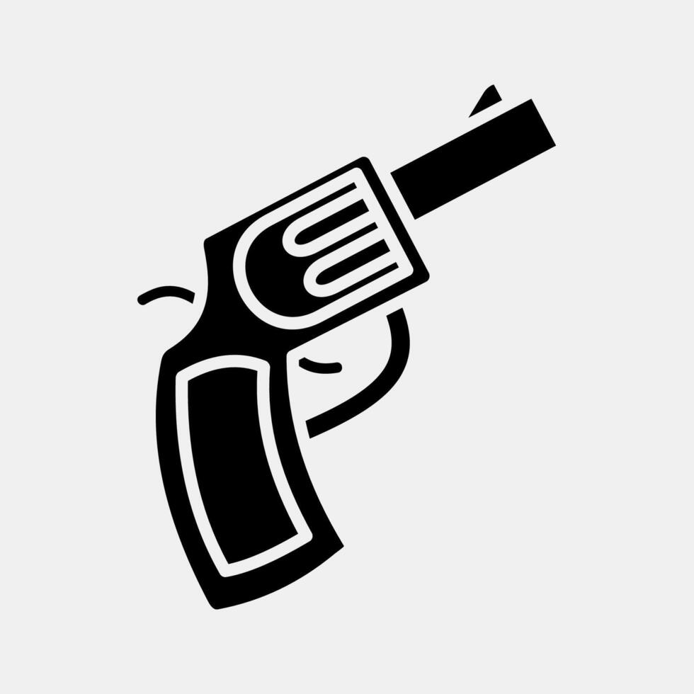 Icon gun. Traditional tattoo elements. Icon in glyph style. vector
