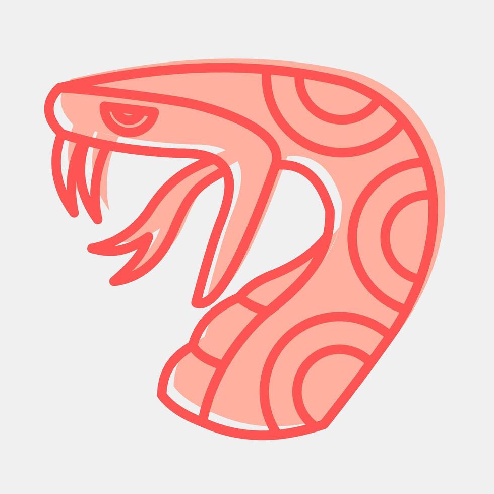 Icon snake. Traditional tattoo elements. Icon in two tone style. vector