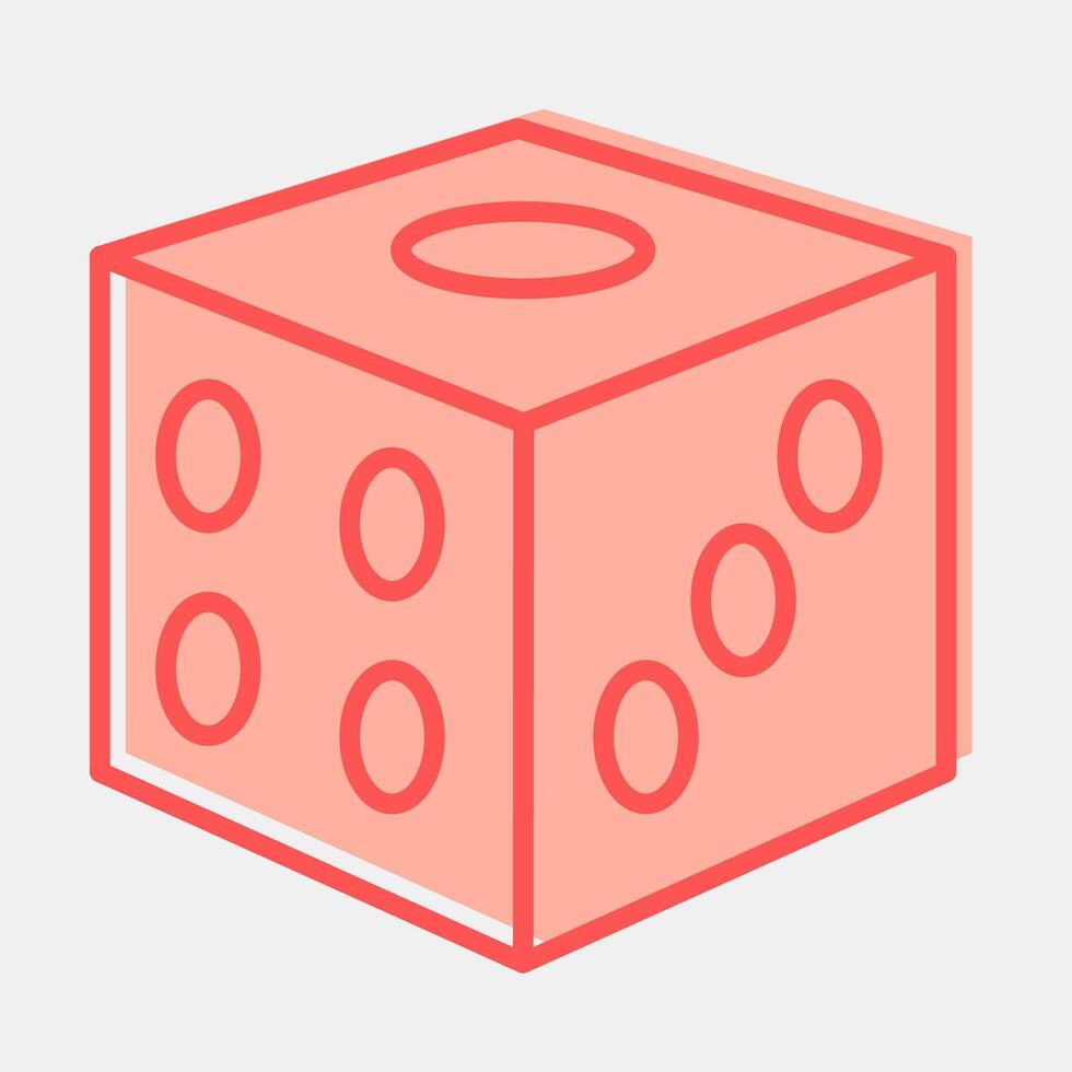 Icon dice. Traditional tattoo elements. Icon in two tone style. vector