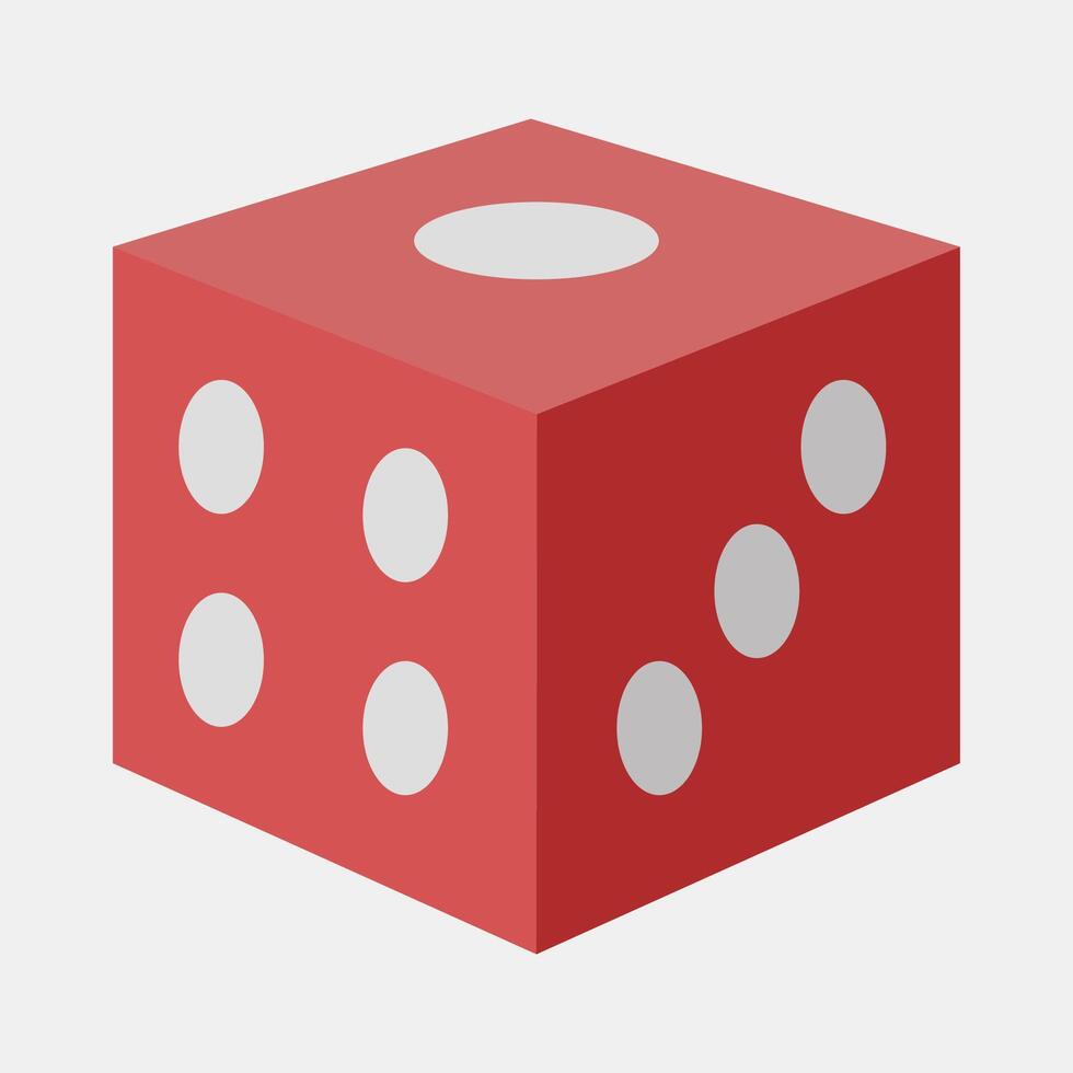 Icon dice. Traditional tattoo elements. Icon in flat style. vector