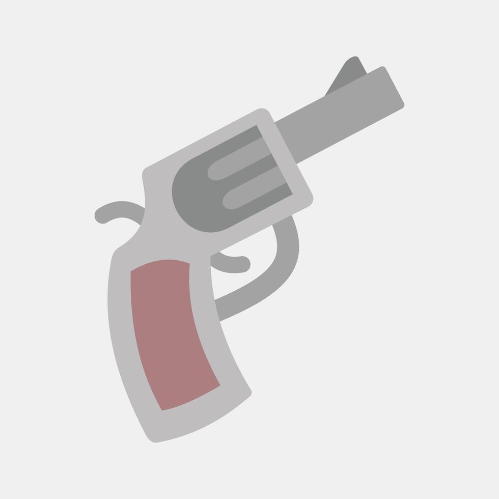 Icon gun. Traditional tattoo elements. Icon in flat style. vector