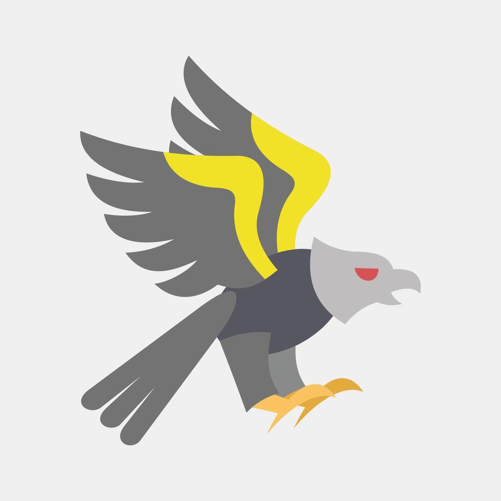 Icon eagle. Traditional tattoo elements. Icon in flat style. vector