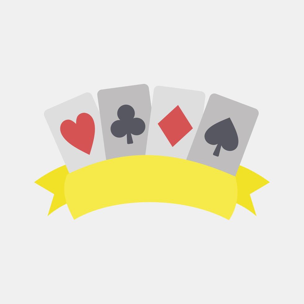 Icon playing cards. Traditional tattoo elements. Icon in flat style. vector