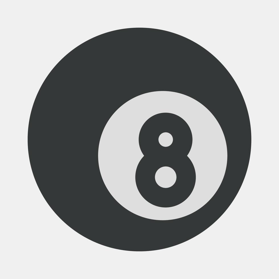 Icon eight ball pool. Traditional tattoo elements. Icon in flat style. vector