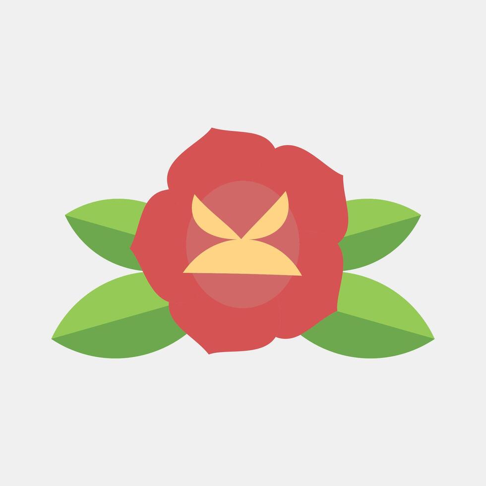 Icon rose. Traditional tattoo elements. Icon in flat style. vector