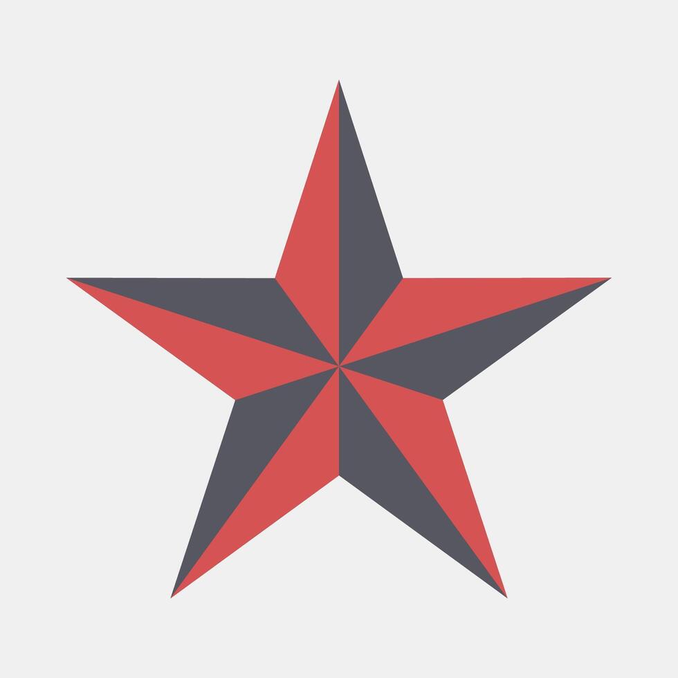 Icon star. Traditional tattoo elements. Icon in flat style. vector