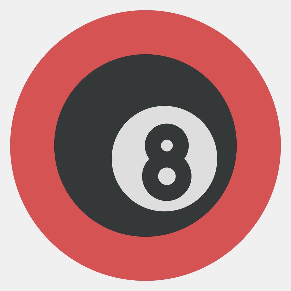 Icon eight ball pool. Traditional tattoo elements. Icon in color mate style. vector