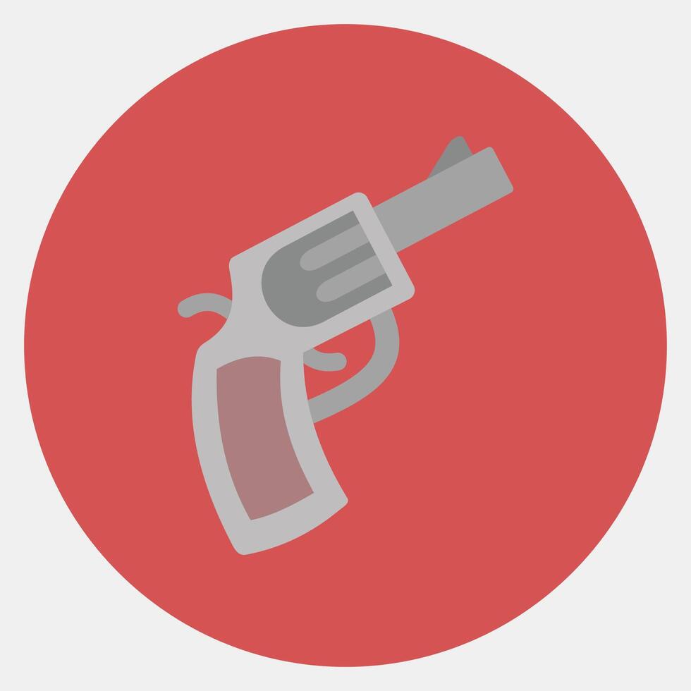 Icon gun. Traditional tattoo elements. Icon in color mate style. vector