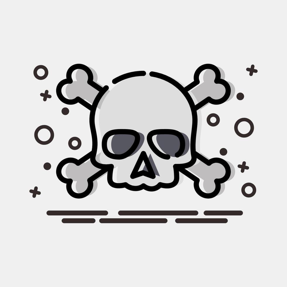 Icon skull. Traditional tattoo elements. Icon in MBE style. vector