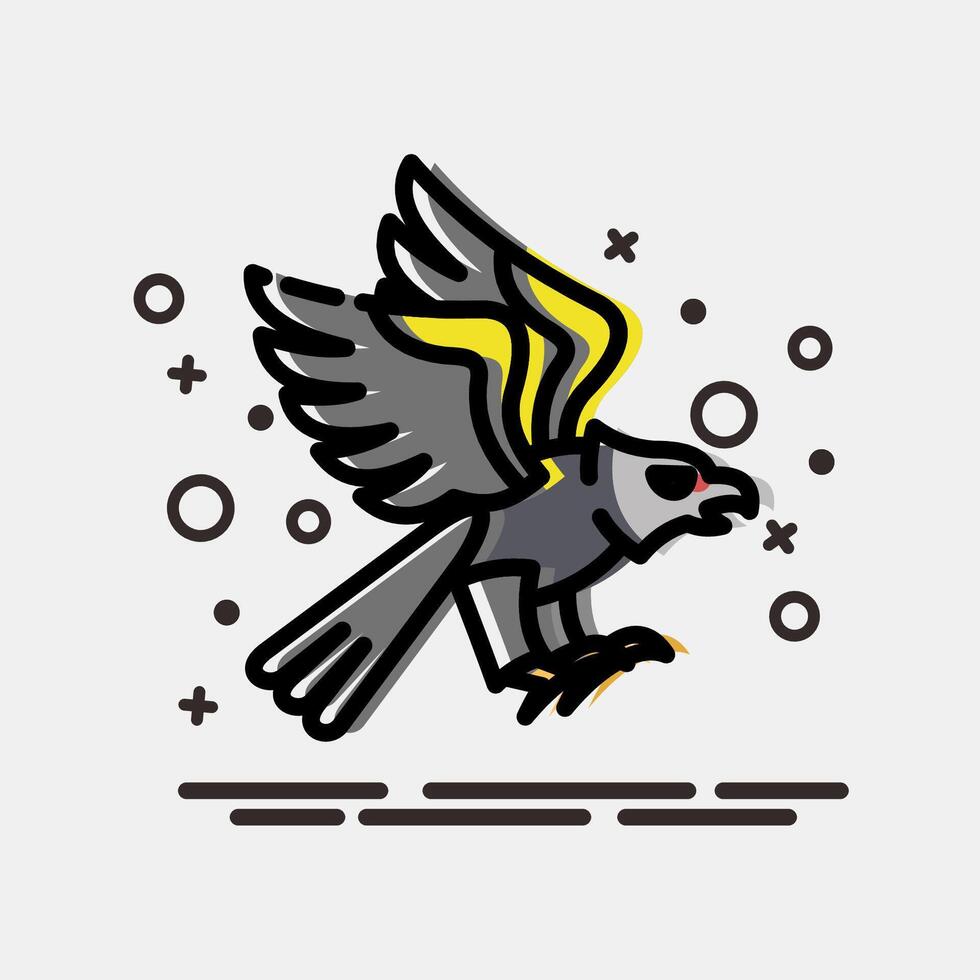 Icon eagle. Traditional tattoo elements. Icon in MBE style. vector