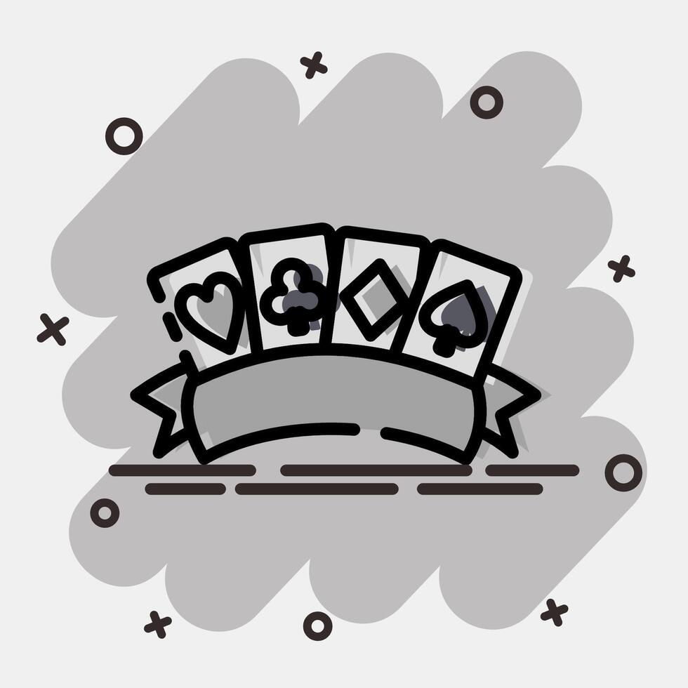 Icon playing cards. Traditional tattoo elements. Icon in comic style. vector