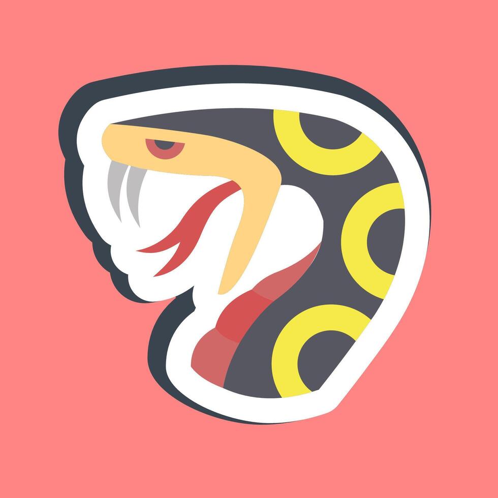 Sticker snake. Traditional tattoo elements. vector