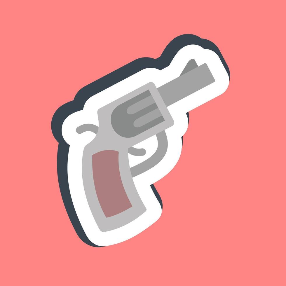 Sticker gun. Traditional tattoo elements. vector