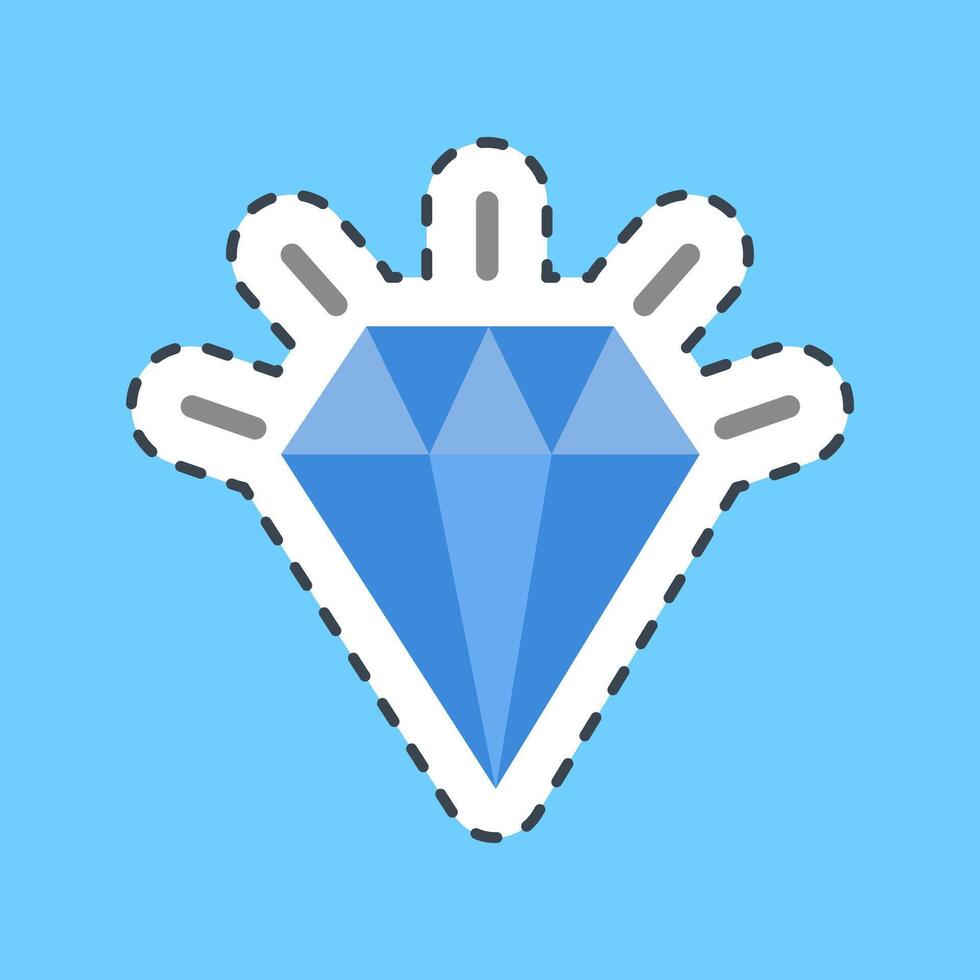 Cutting line sticker diamond. Traditional tattoo elements. vector