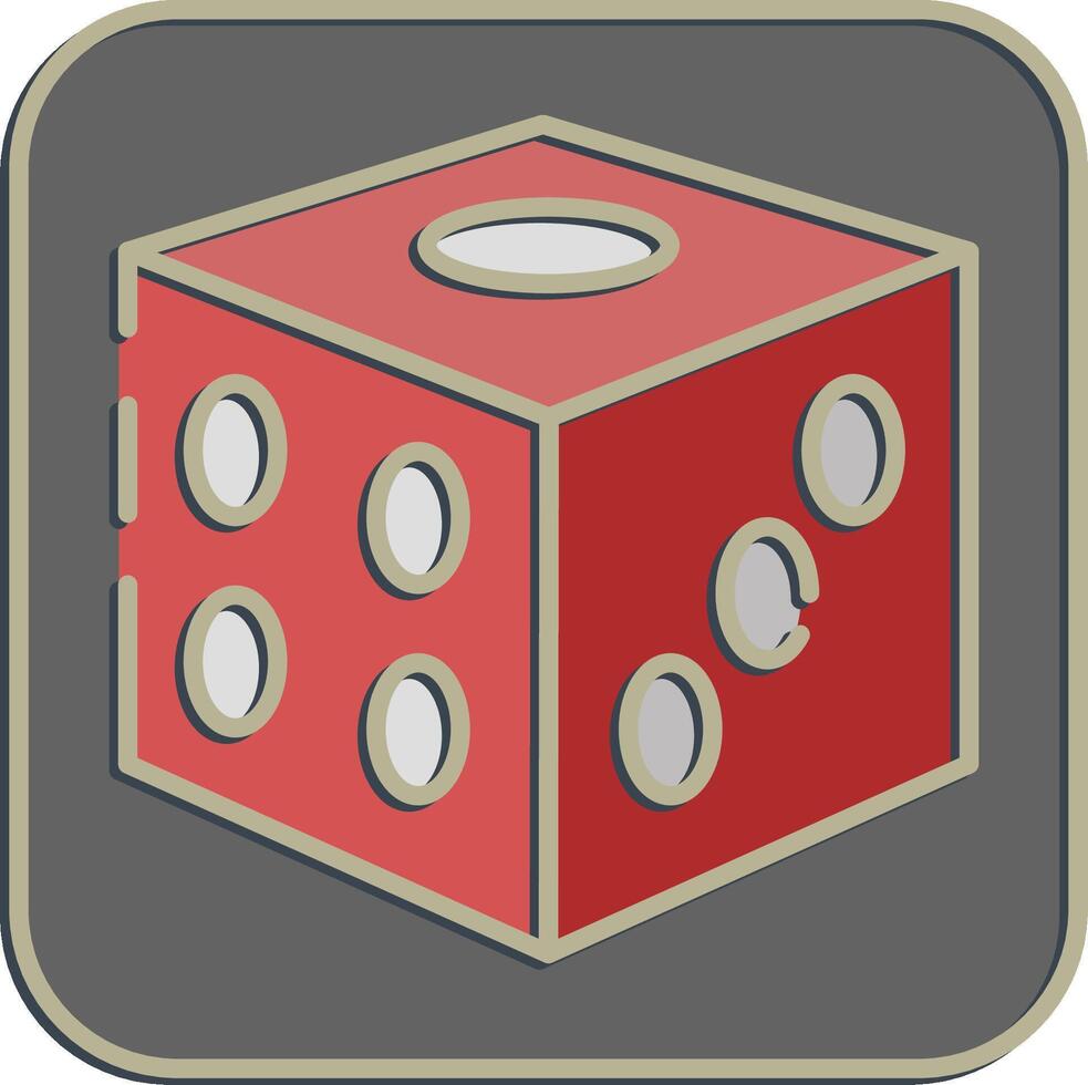 Icon dice. Traditional tattoo elements. Icon in embossed style. vector