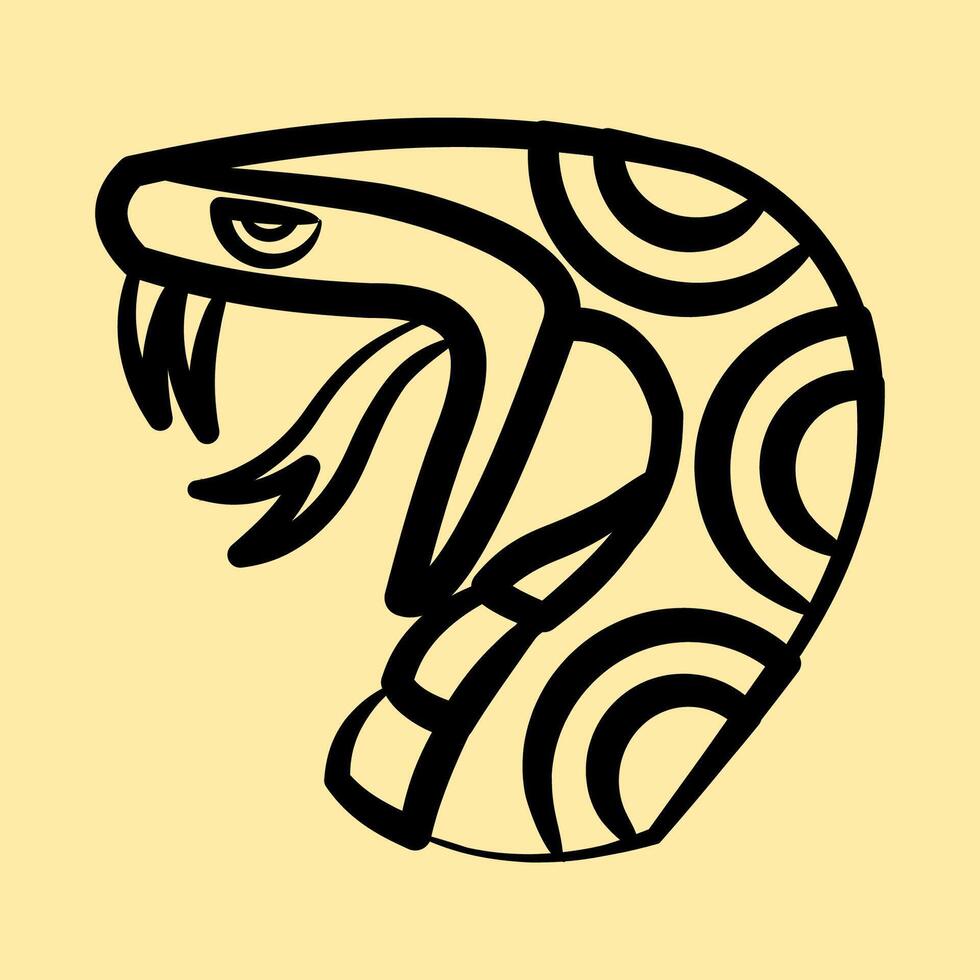 Icon snake. Traditional tattoo elements. Icon in hand drawn style. vector