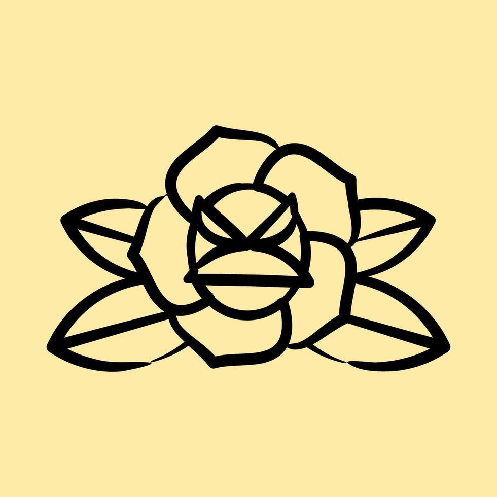 Icon rose. Traditional tattoo elements. Icon in hand drawn style. vector