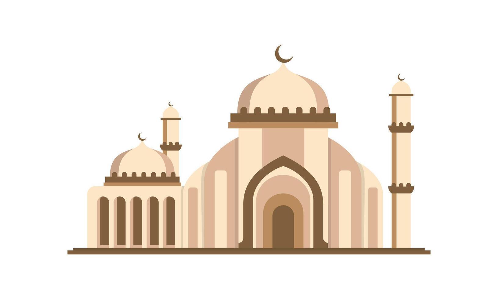 Mosque Islamic Geometric Flat Modern design brown color vector