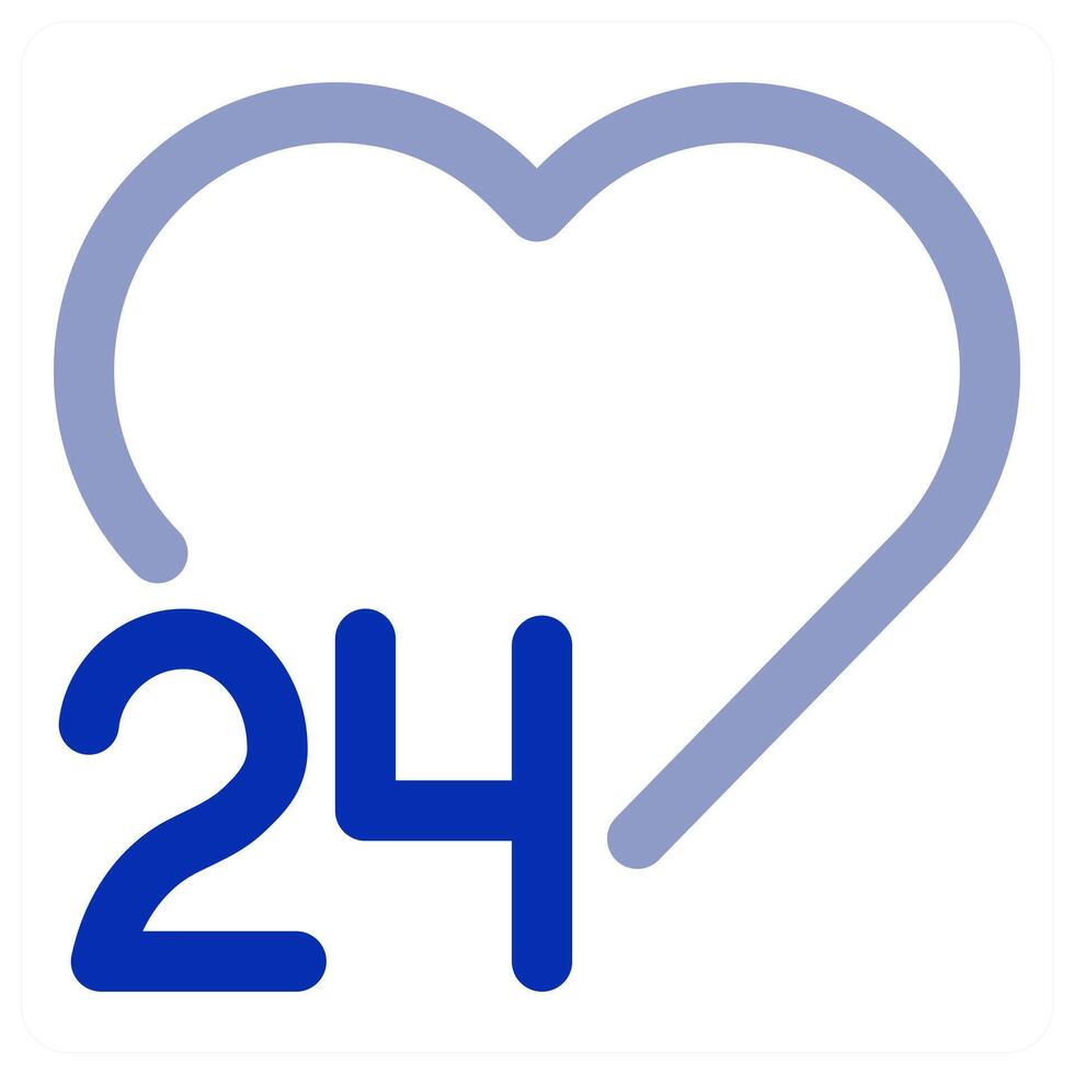 24x7 Heart Icon Concept vector