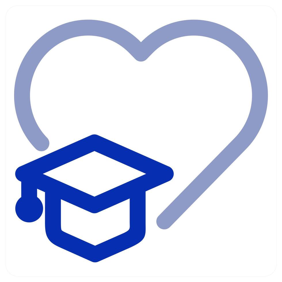 Graduate Heart Icon Concept vector