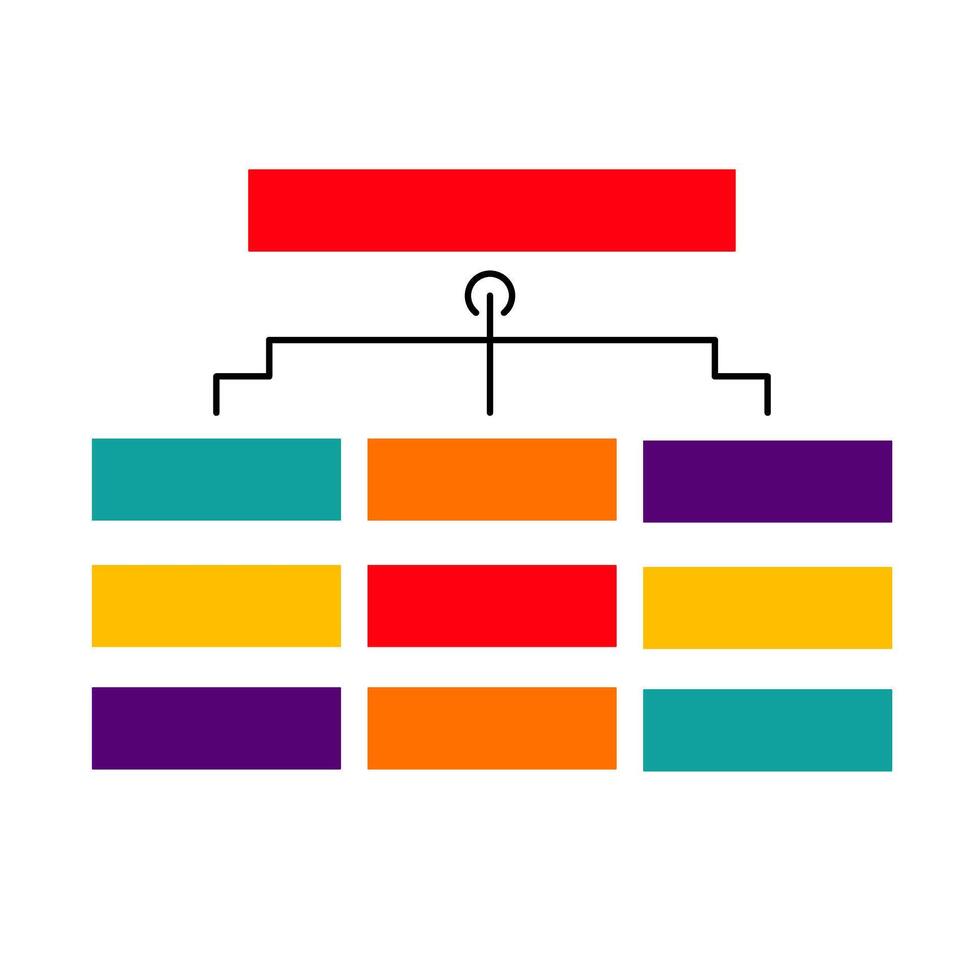 An image of a diagram of a tree with different colored blocks vector