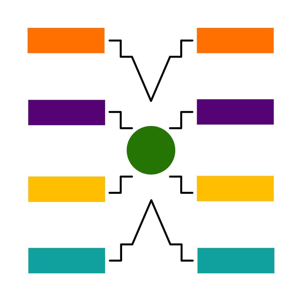 A diagram of a tree with different colored lines vector