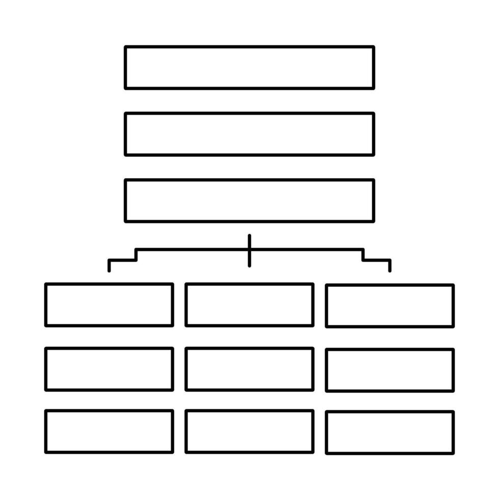 An organizational chart with a line for each level vector
