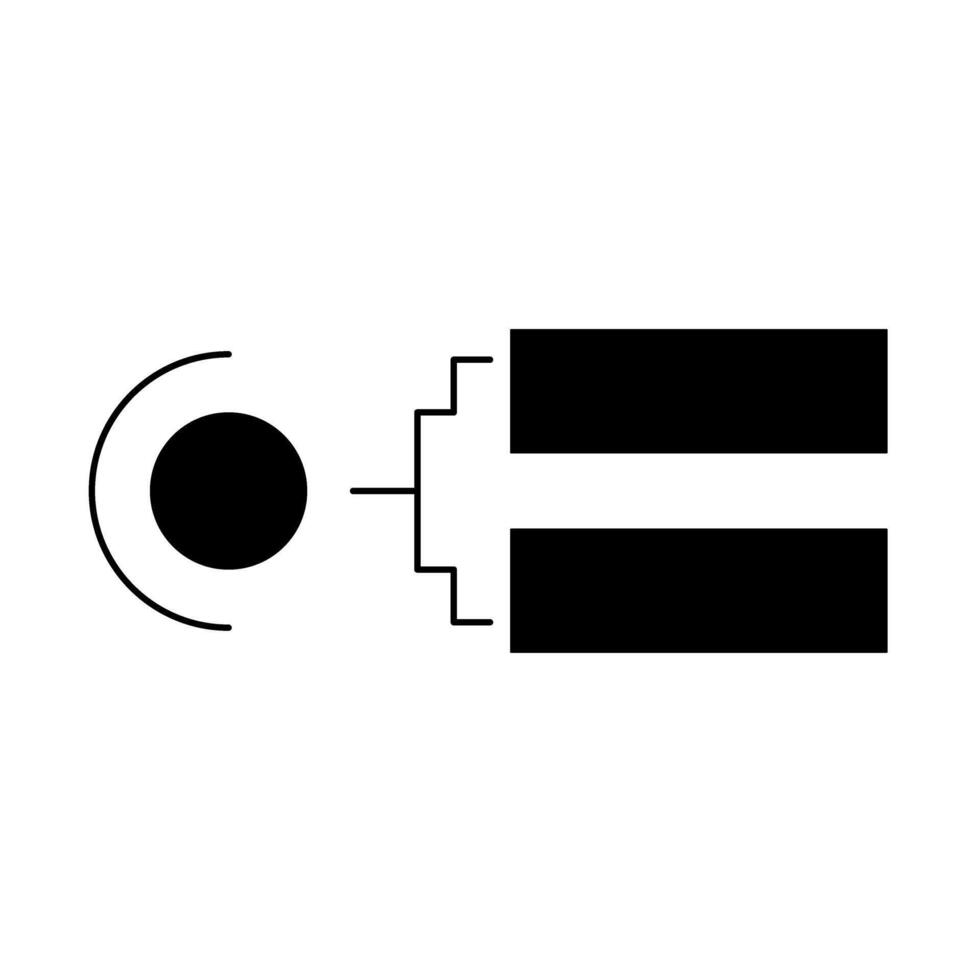 A black and white icon of a battery vector