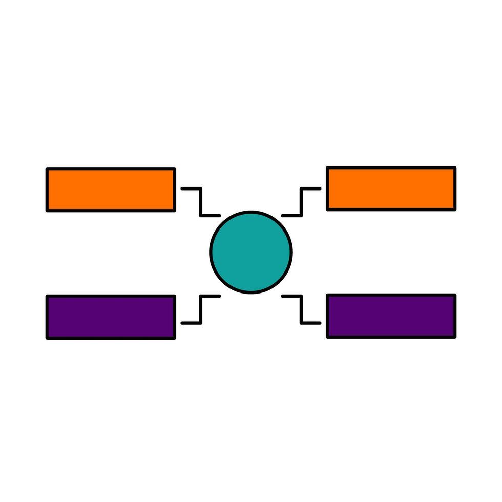 A diagram of a tournament with two different colored circles vector