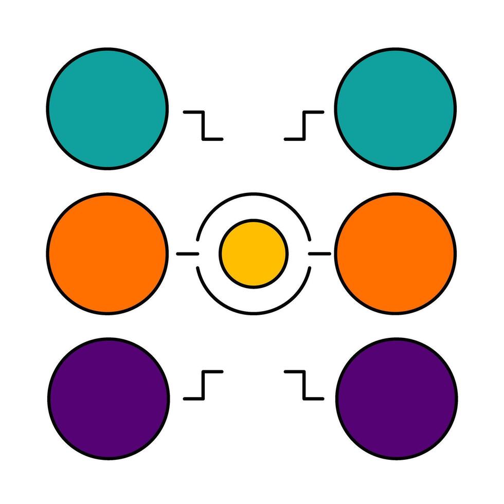 A diagram of the four different colors of circles vector