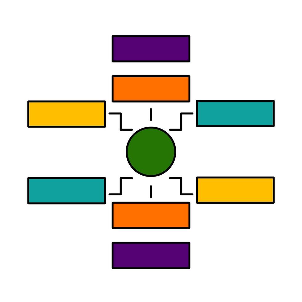A diagram of a tree with different colored blocks vector