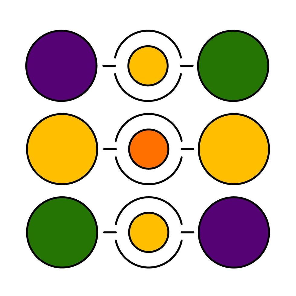A diagram of four circles with different colors vector