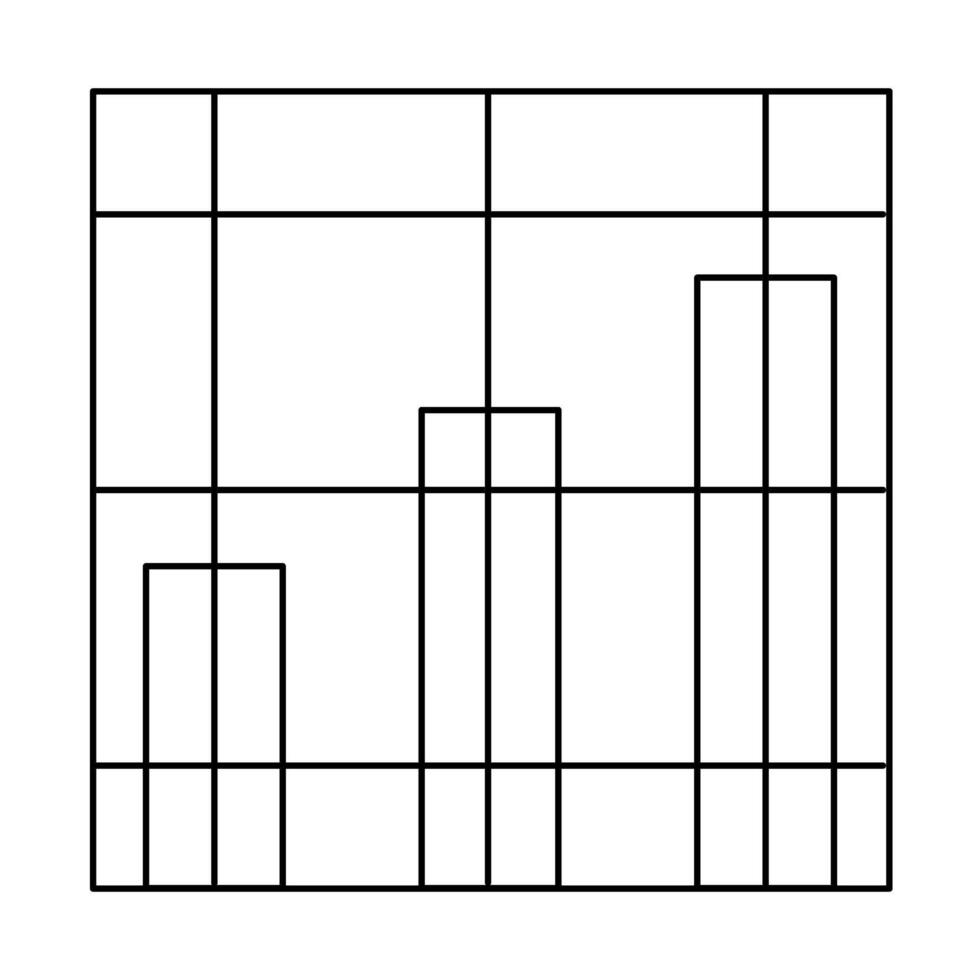 A grid of squares with a line through them vector